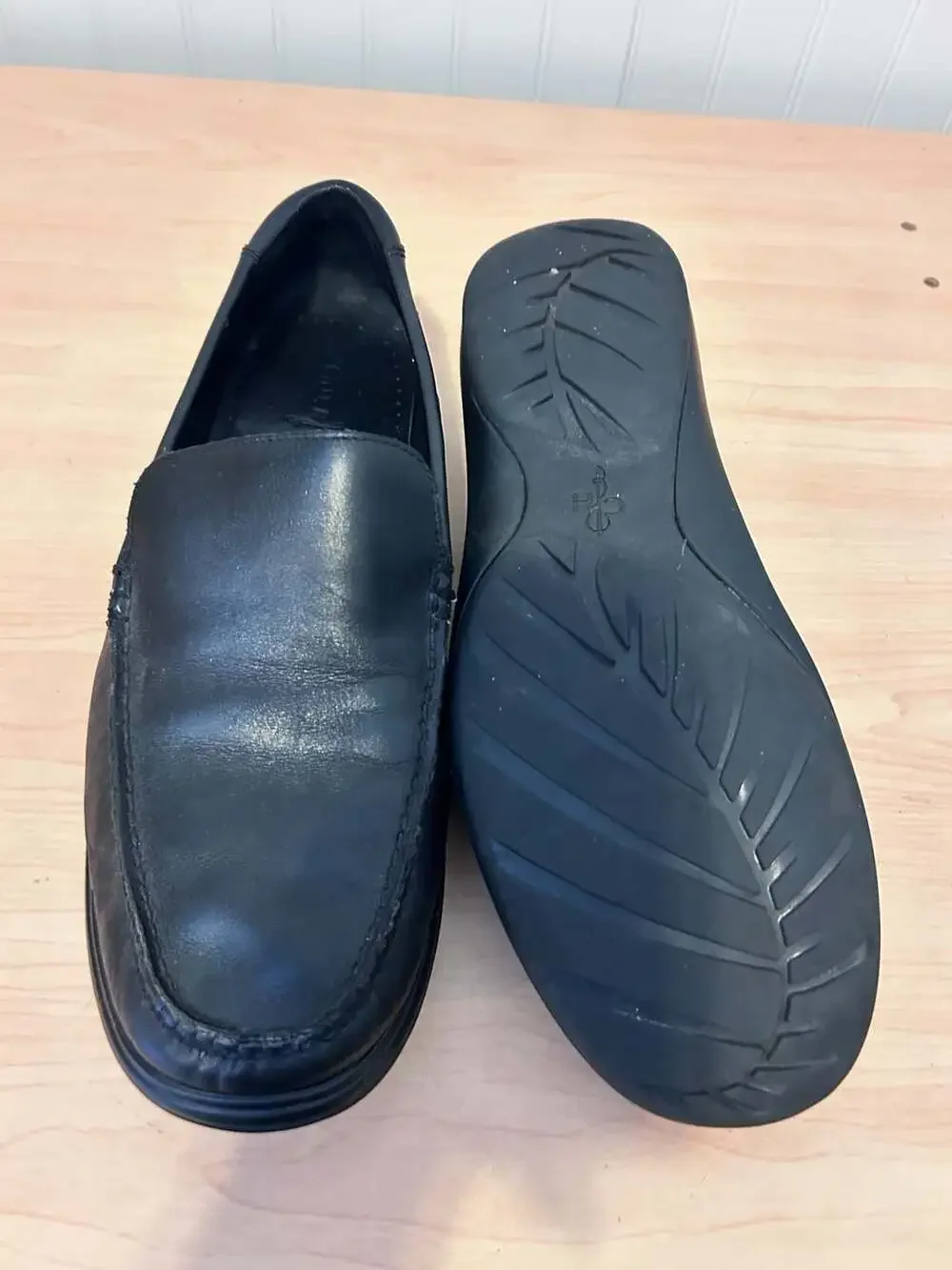 Cole Haan Black Leather Slip-On Venetian Loafers